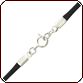 Black Waxed Cotton Necklace with Silver Plated Clasp - 24 Inches 2mm
