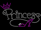 Rhinestone Biz Hot Fix Crystal Transfer Motif - Princess with Crown and Slipper in Light Pink and Clear