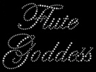 Rhinestone Biz Hot Fix Crystal Transfer Motif - Flute Goddess - Script Font