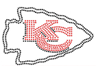 Rhinestone Biz Hot Fix Crystal Transfer Motif - Kansas City Chiefs Logo