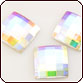 Swarovski Crystal - Flat Back Rhinestone Chessboard Square (S2493) 12mm Crystal AB