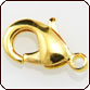 Lobster Claw Clasp 12x6.5 mm - Gold Plated Brass