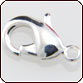 Lobster Claw Clasp 12x6.5 mm - Bright Silver Plated Brass