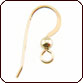 Flat Earwire 21mm with 3mm Bead - Gold Filled