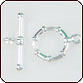 Toggle Clasp Round 11mm Wrapped Design - Sterling Silver