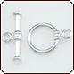 Toggle Clasp Round 8mm Smooth Design - Silver Plated