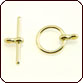 Toggle Clasp Round 12mm Simple Design - Gold Plated