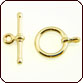 Toggle Clasp Round 8mm Simple Design - Gold Plated