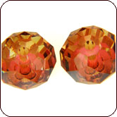 Swarovski 5040 Faceted Rondelle (Briolette) Beads 18mm Crystal Copper