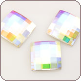 Swarovski Crystal - Flat Back Rhinestone Chessboard Square (S2493) 12mm Crystal AB