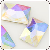Swarovski Crystal - Flat Back Cosmic Rectangle (S2520) 10x8mm Crystal AB