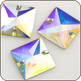 Swarovski Crystal - Sew On Rhinestone Square (3240) 22mm Crystal AB