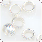 Crimp Bead 4mm Corrugated - Silver