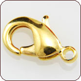 Lobster Claw Clasp 12x6.5 mm - Gold Plated Brass