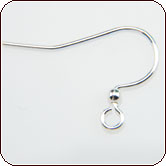 Hook Earwire 25mm with 2mm Ball - Silver Plated