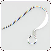 Hook Earwire 18mm with 2mm Coil - Silver Plated