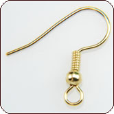 Hook Earwire 18mm with 2mm Coil - Silver Plated