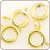 Springring Round Clasp 7mm - Gold Plated Brass