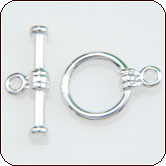 Toggle Clasp Round 8mm Smooth Design - Silver Plated