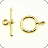 Toggle Clasp Round 8mm Simple Design - Gold Plated
