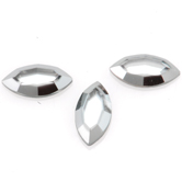 SWAROVSKI® ELEMENTS (2200/I) Rimmed Navette Hot Fix Rhinestones 8x4mm Crystal Clear with Light Chrome Rim