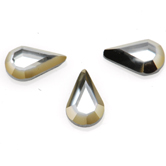SWAROVSKI® ELEMENTS (2300/I) Rimmed Drop Hot Fix Rhinestones 8x4.8mm Crystal Clear with Dorado Rim