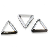 SWAROVSKI® ELEMENTS (2711/I) Rimmed Triangle Hot Fix Rhinestones 6mm Crystal Clear with Light Chrome Rim