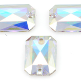 SWAROVSKI® ELEMENTS (3252) Emerald Cut Sew-on Rhinestones 20x14mm Crystal AB