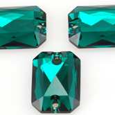 SWAROVSKI® ELEMENTS (3252) Emerald Cut Sew-on Rhinestones 20x14mm Emerald
