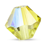 Preciosa® Rondelle Bicone Bead - 6mm Acid Yellow AB