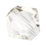 Preciosa® Rondelle Bicone Bead - 4mm Crystal Argent Flare