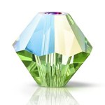 Preciosa® Rondelle Bicone Bead - 3mm Peridot Glitter