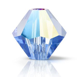 Preciosa® Rondelle Bicone Bead - 5mm Sapphire Glitter