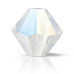 Preciosa® Rondelle Bicone Bead - 4mm White Opal Glitter