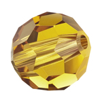 Preciosa® Simple Round Bead - 4mm Topaz