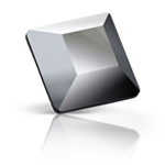 Preciosa® Square MAXIMA Flat Back 3mm Jet Hematite