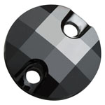 Preciosa® Chessboard Circle MAXIMA 2H Sew-on Stones 10mm Jet (Unfoiled)