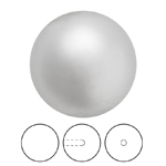 Preciosa® Nacre Round Pearl MAXIMA 1/2H - 6mm Pearl Effect Light Grey