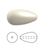 Preciosa® Nacre Pearshape Pearl 1H - 10x6mm Pearl Effect Cream