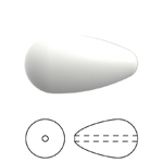 Preciosa® Nacre Pearshape Pearl 1H - 15x8mm Pearl Effect White