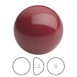 Preciosa® Nacre Button Pearl 1/2H - 10mm Crystal Cranberry