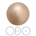 Preciosa® Nacre Button Pearl 1/2H - 10mm Pearl Effect Bronze