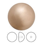 Preciosa® Nacre Button Pearl 1/2H - 6mm Pearl Effect Bronze