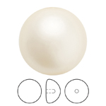 Preciosa® Nacre Button Pearl 1/2H - 6mm Pearl Effect Cream
