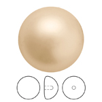 Preciosa® Nacre Button Pearl 1/2H - 6mm Pearl Effect Gold