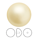 Preciosa® Nacre Button Pearl 1/2H - 16mm Pearl Effect Vanilla