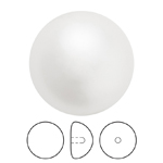 Preciosa® Nacre Button Pearl 1/2H - 8mm Pearl Effect White