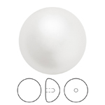 Preciosa® Nacre Button Pearl 1/2H - 10mm Pearl Effect White