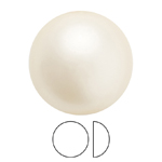 Preciosa® Nacre Pearl Round Cabochon - 8mm Pearl Effect Cream