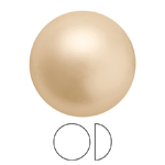 Preciosa® Nacre Pearl Round Cabochon - 3mm Pearl Effect Gold